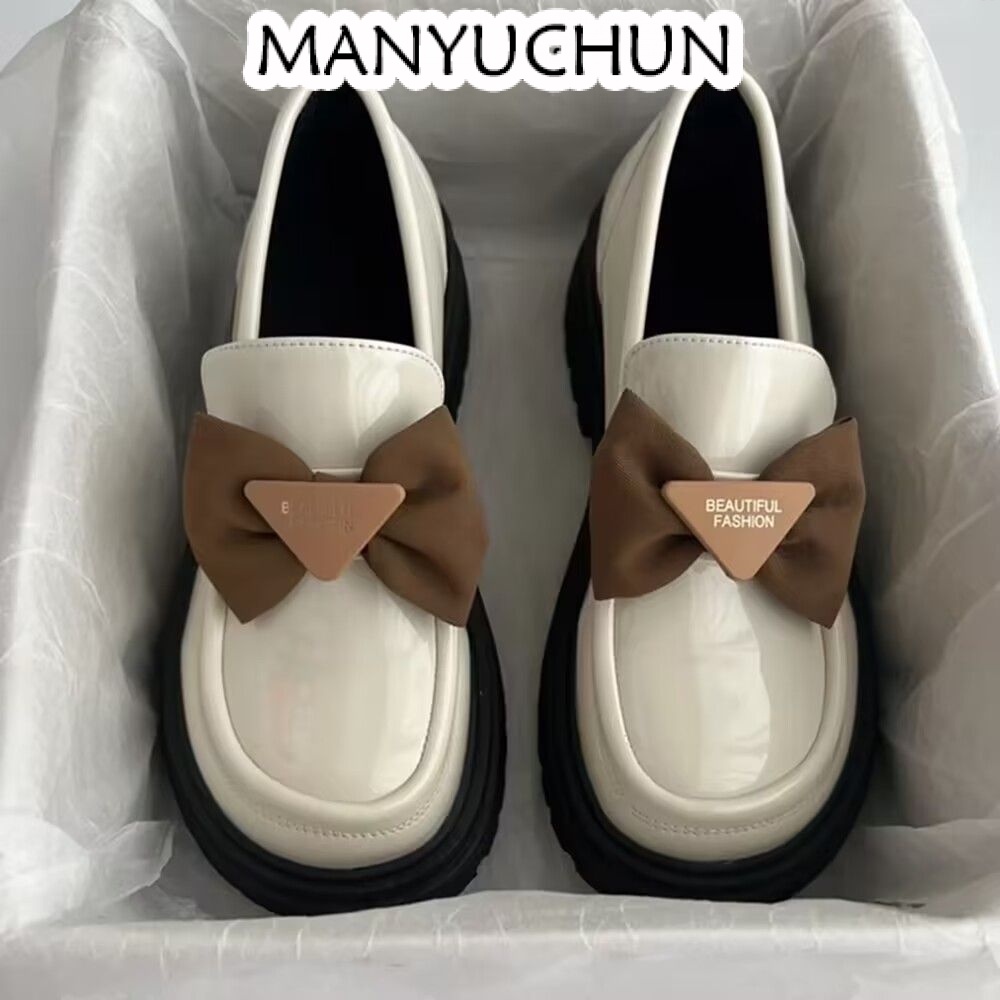 MANYUCHUN giày búp bê giày nữ Mary giày lolita nữ Da Đế Dày Đế chống trơn trượt Dễ dàng phối đồ Chống trơn trượt Thấm hút mồ hôi giày đế cao  FDL2300MP8 41Z231012