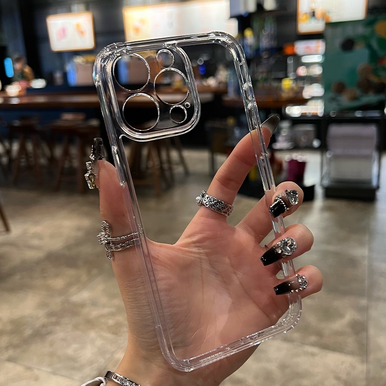 Ốp Lưng Điện Thoại Iphone Trong Suốt Không Ố Chống Xước Bảo Vệ Viền Cam Cao Cấp Thích Hợp ChoTất Cả Các Dòng Cho iphone 15 pro max 11 12 13 14 pro max x xs xs max xr 6 7 8 plus mini