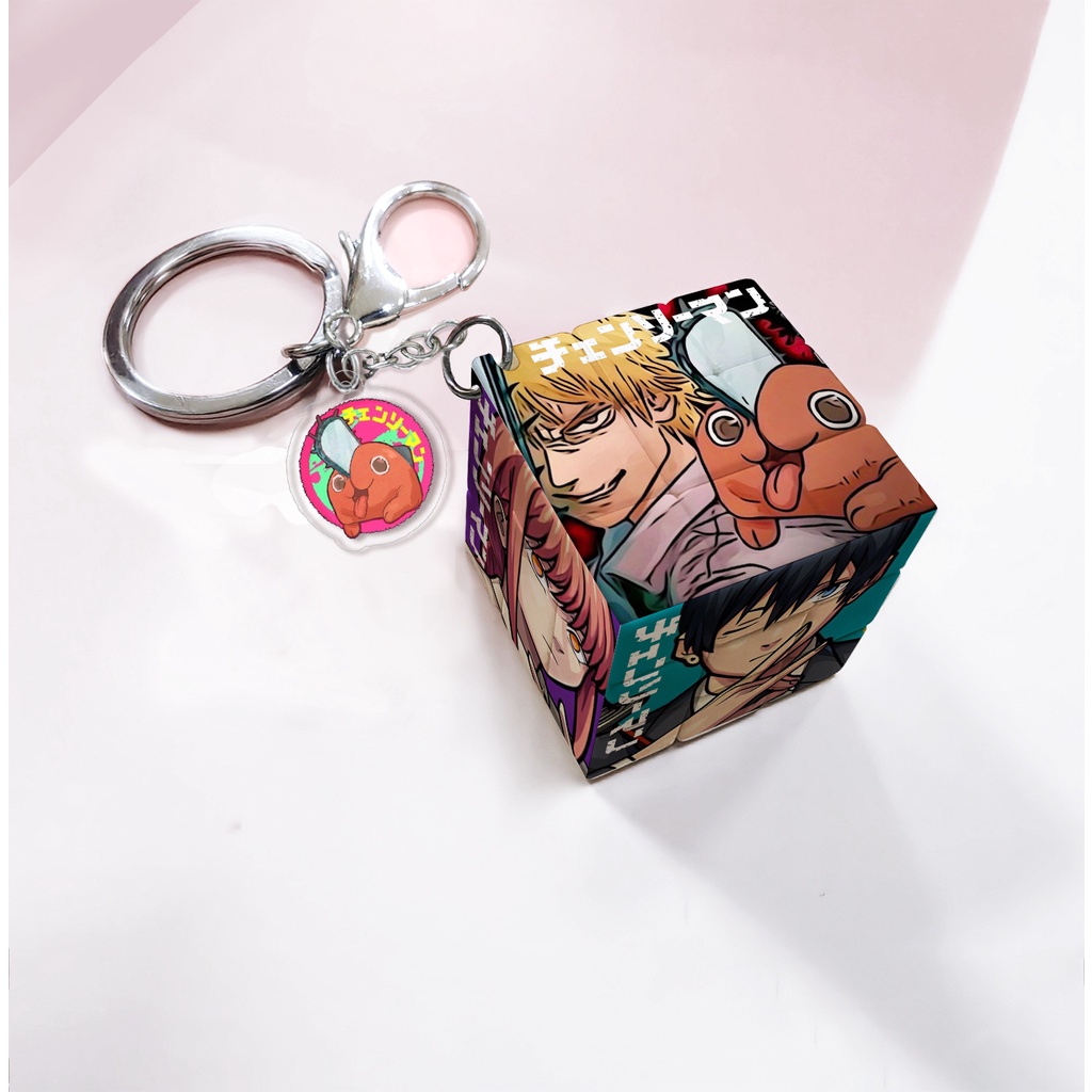 SLAM DUNK,Demon Slayer,JOJO,ONE PIECE,BLUE LOCK,Haikyuu!! Attack on Titan, NARUTO,SPY FAMILY,Jujutsu Kaisen,Tokyo Revengers,Hunter, Chainsaw Man Small Rubik's Cube Keychain Pendant