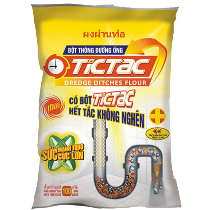 Bột Thông Tắc Cống Bồn Cầu Bồn Rửa Bát Bồn Rửa Mặt Đường Ống Cực Mạnh TICTAC