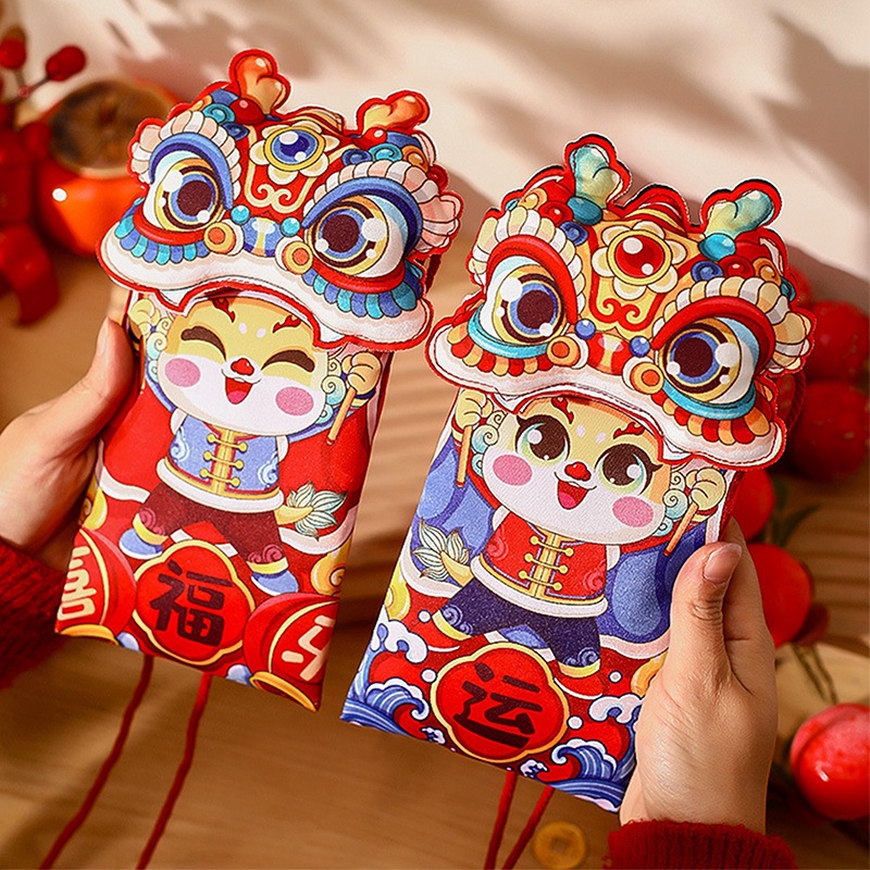 Bao Lì Xì Năm Mới 2024 Hình Rồng Đỏ Phong Cách Trung Hoa