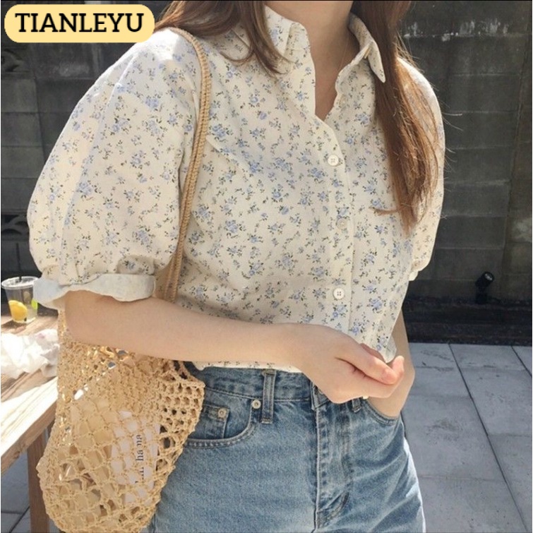 TIANLEYU Áo Sơ Mi cotton chiffon Phong Cách Hàn Quốc Thời Trang Cho Nữ 12Z23031615