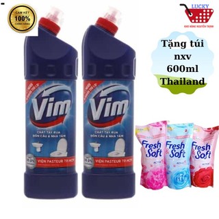 COMBO 2 Chai Vim tẩy Bồn cầu 450ml Tặng nước xả vải Thái lan 600ml (ngẫu nhiên)