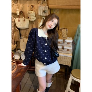 Áo Khoác cardigan Dệt Kim Tay Dài Dáng Rộng In Họa Tiết Thời Trang Mùa Thu Nhật Bản Cho Nữ