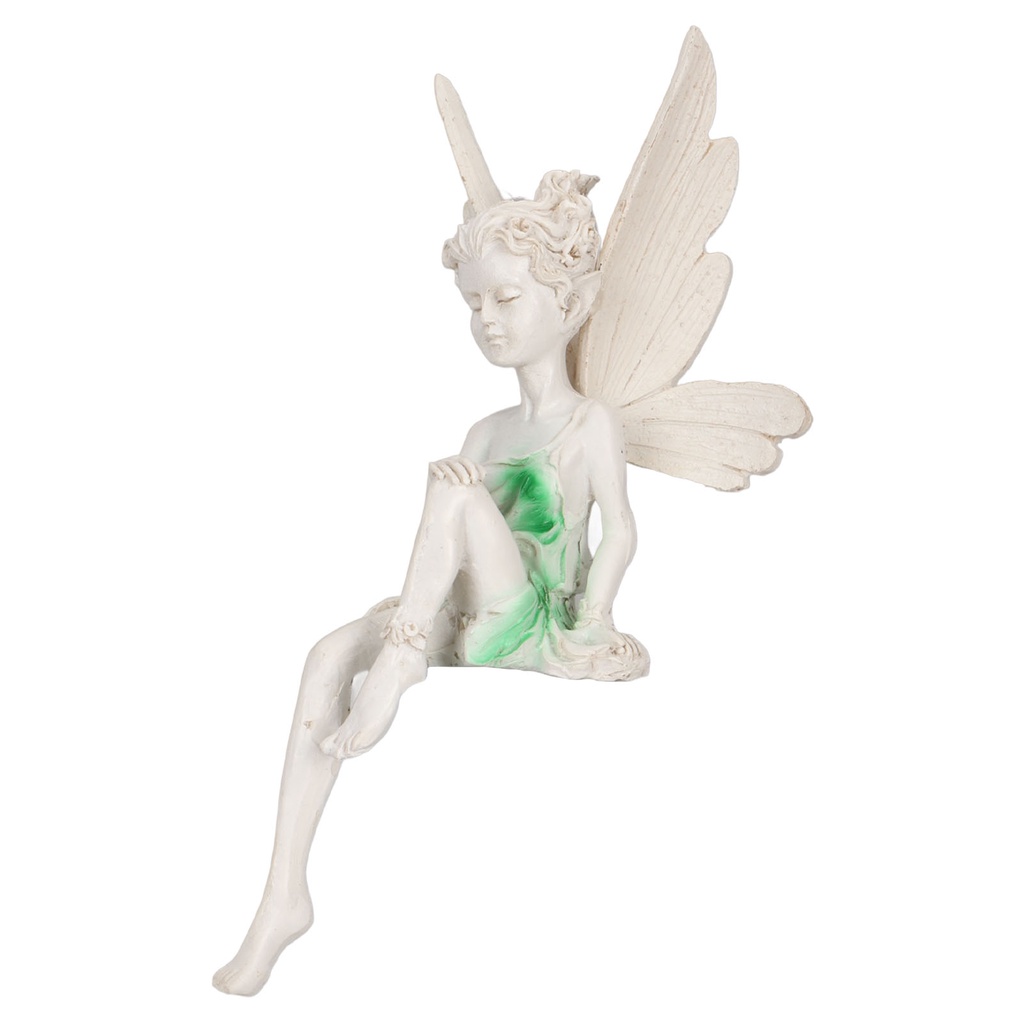 Tượng Cô Tiên Ngồi Bằng Nhựa resin Sơn Thủ Công Dễ Thương Bảo Vệ Tượng Thần Tiên Trang Trí Vườn
