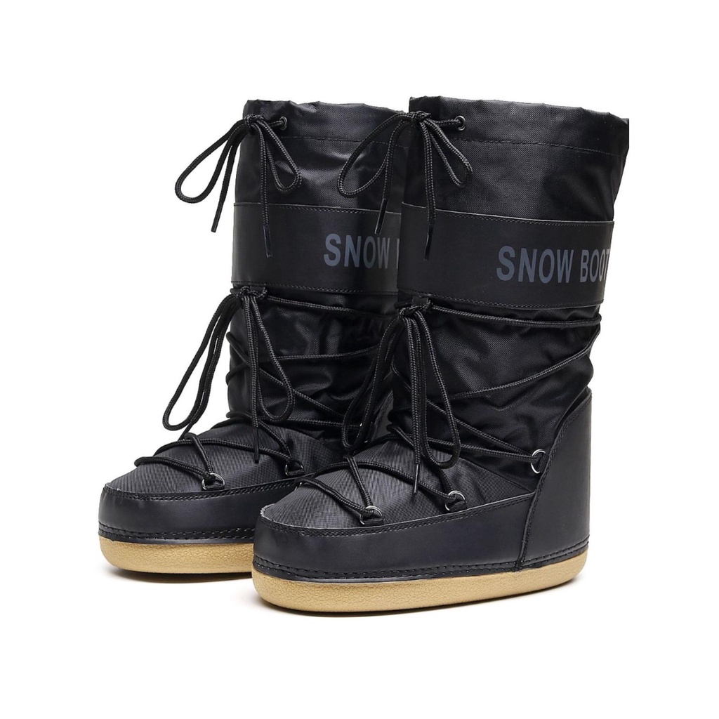 Giày Bốt Đi Tuyết Chống Trượt Giữ Ấm Màu Xám Phong Cách