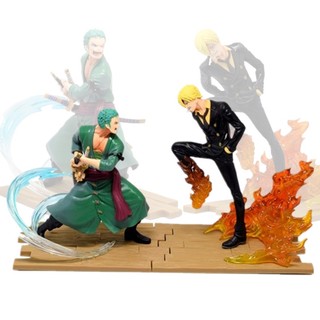 Mô Hình Đồ Chơi Nhân Vật sanji Rosoa zoro battle anime one piece 14cm Bằng pvc Để Bàn Trang Trí
