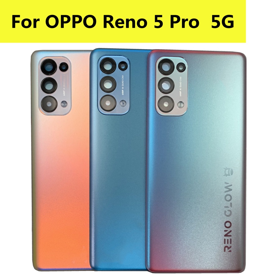6,55 inch Cho Oppo Reno 5 Pro 5G Mặt Sau Pin Vỏ Phía Sau Cửa Kính Có Ống Kính Cho Oppo Reno5 Pro Pin