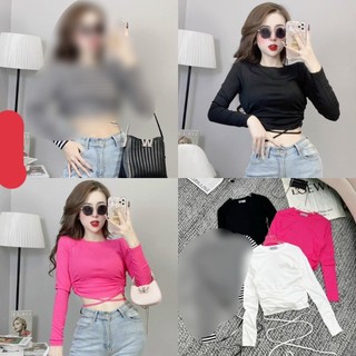 Áo Thun Gân Cổ Tròn Dây Cột Trước - Đơn Giản Năng Động TTMC0014