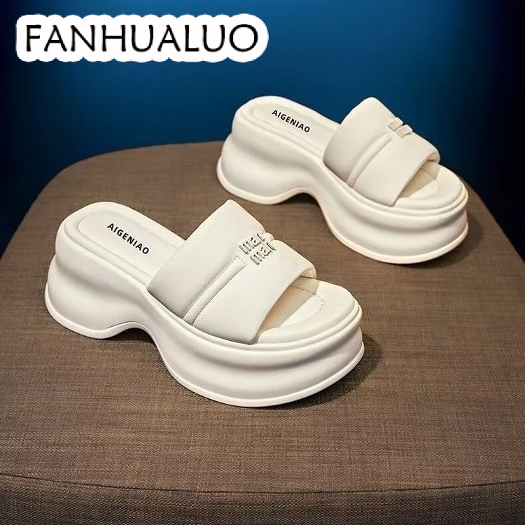 FANHUALUO dép sandal nữ giày sandal nữ dép đế cao đi biển Đàn hồi tốt Đường may tỉ mỉ Phóng khoáng Tiện dụng B28G15N 38Z230920