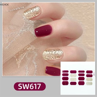 16 Miếng Dán gel / Đèn Trang Trí Móng Tay Mừng Năm Mới 2024