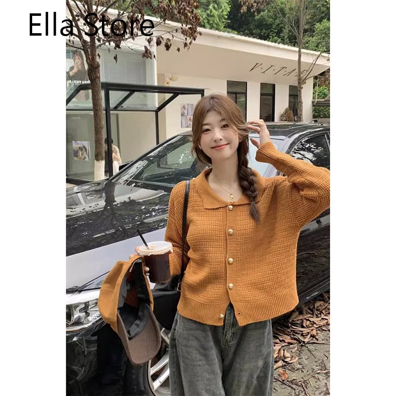 Ella Store Áo Len áo khoác cardigan thời trang Minimalist Fashion Hàn