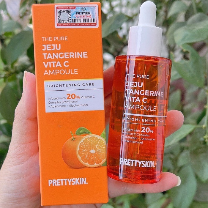 Serum Tinh Chất Prettyskin The Pure Jeju Tangerine Vita C Ampoule Dưỡng Ẩm & Làm Trắng Da 52ml
