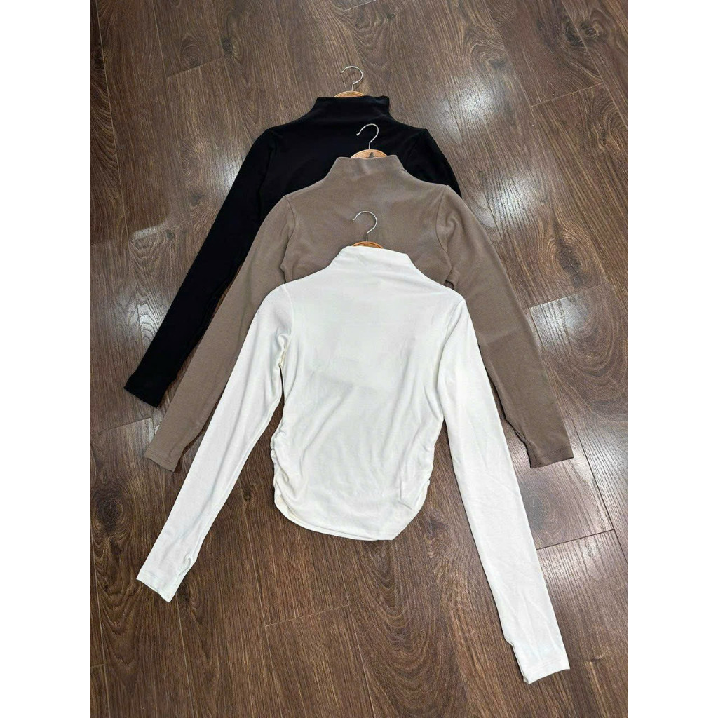 (056) Áo len nữ thu đông siết eo - Áo len cổ 3 phân tay xỏ ngón HiiNClothing