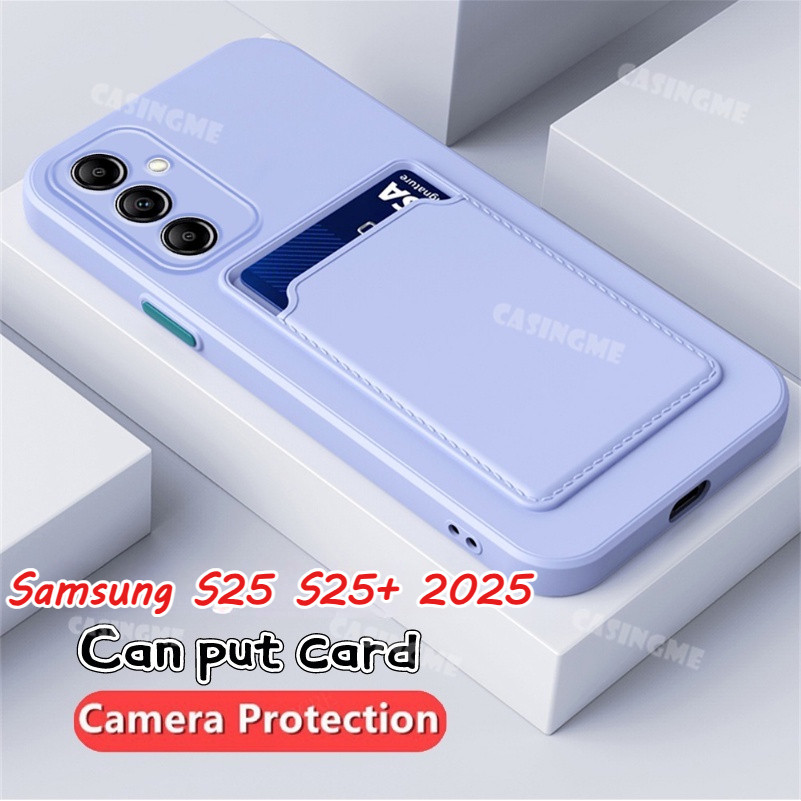 Dành Cho Samsung S25 S25 + 2025 Kẹo Khe Cắm Thẻ Ví Silicon Mềm Cho Samsung Galaxy S25 S25 + S25Plus 