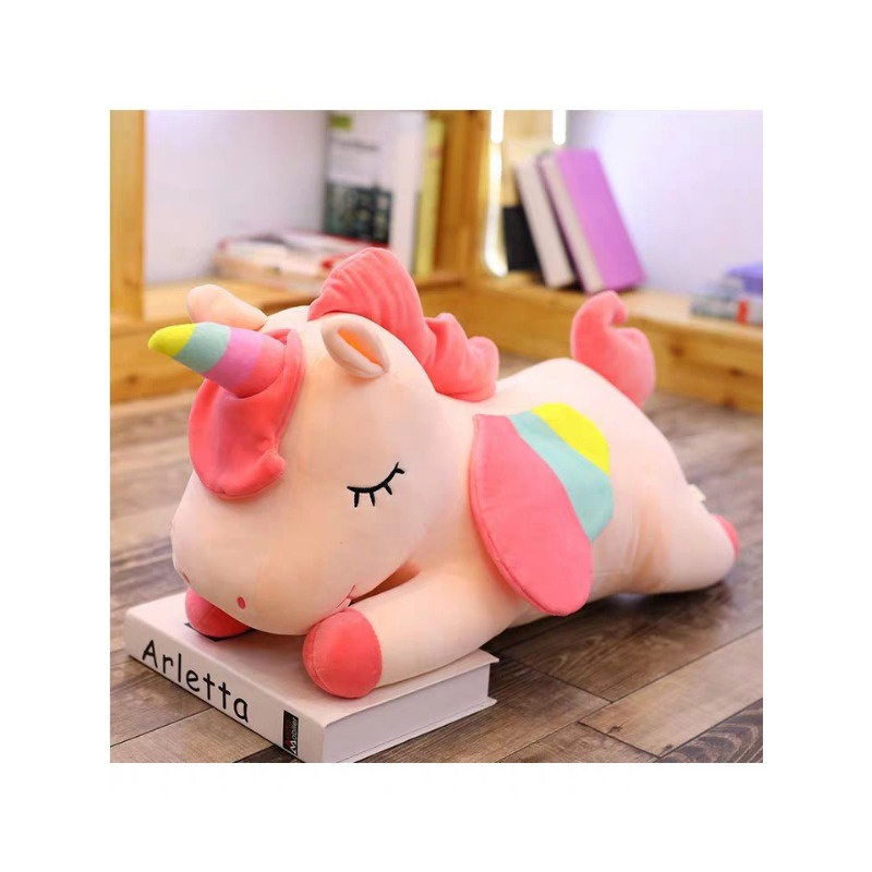 Dễ Thương Thú Nhồi Bông Hình Kỳ Lân Cầu Vồng Đáng Yêu Mềm Mại Cho Bé