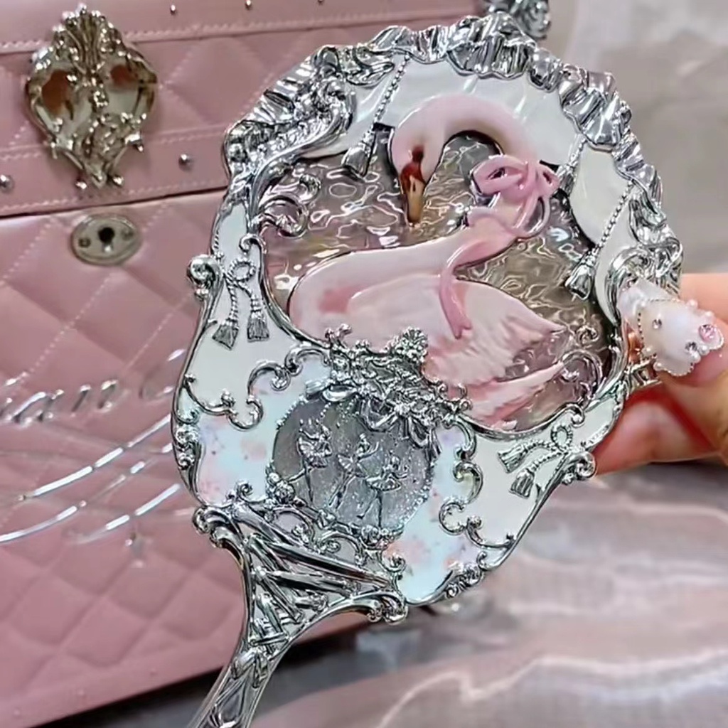 Gương Trang Điểm Cầm Tay Hình Thiên Nga