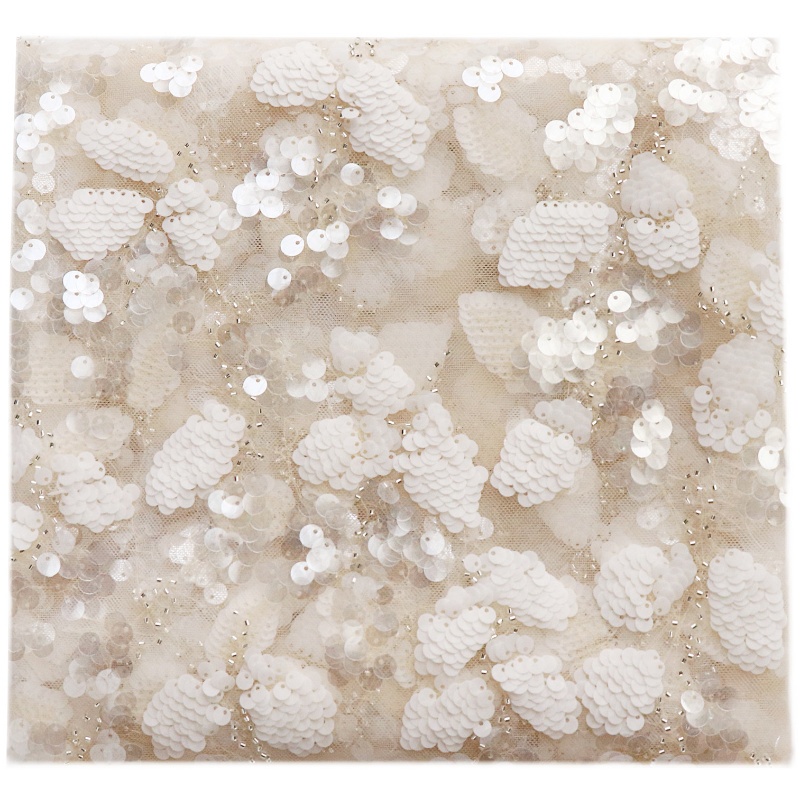 Vải Ren Lưới Thêu Họa Tiết Đính Kim Sa Dùng May Sườn Xám