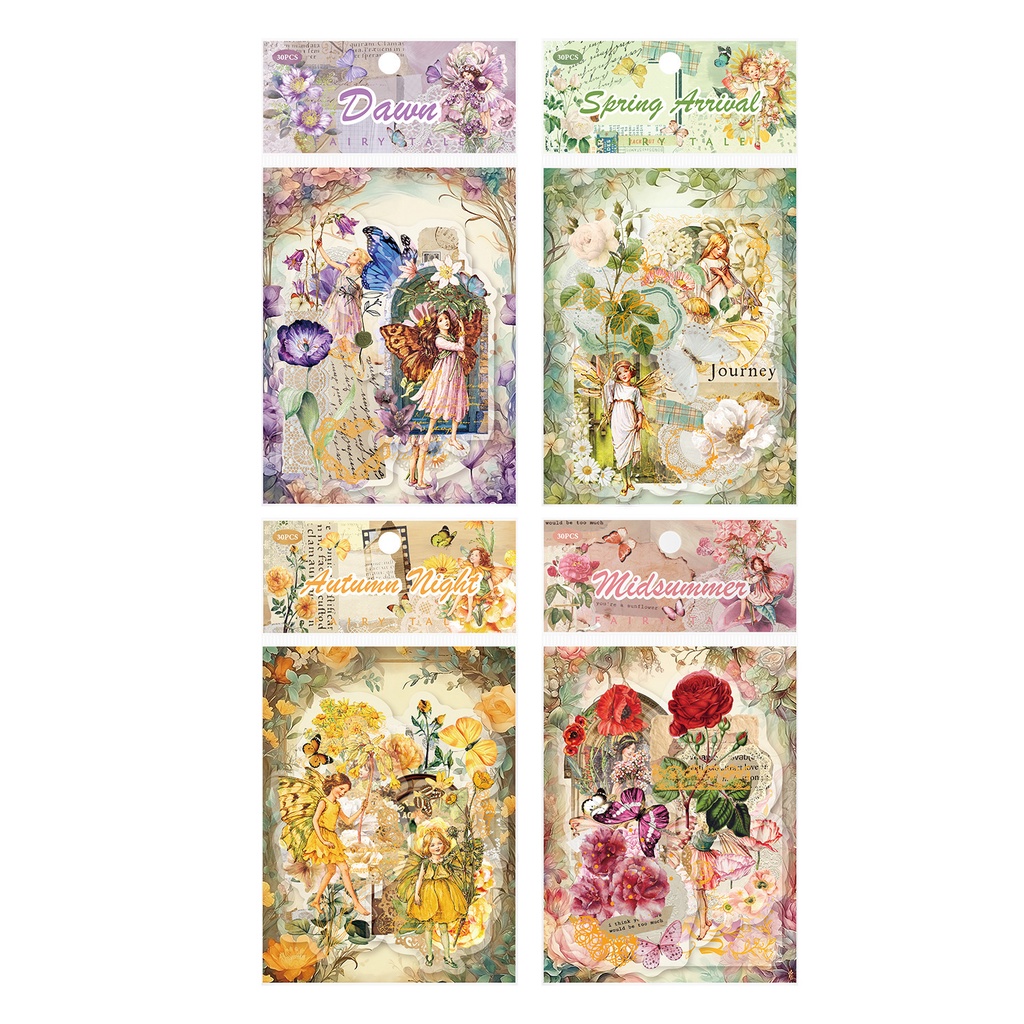 Bộ 30 Tấm sticker Dán Trang Trí Hình Nhân Vật Hoạt Hình Cổ Tích diy