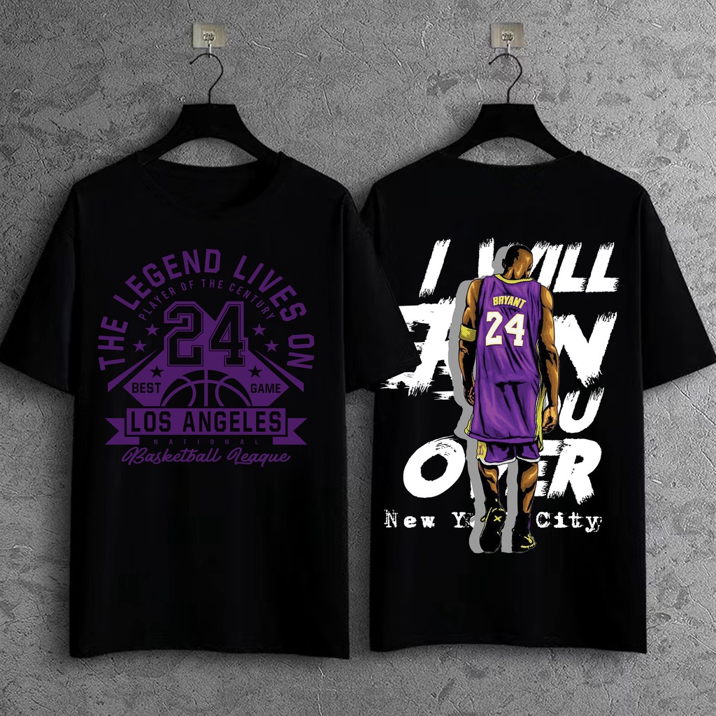 Áo Thun NBA Lakers Black Mamba Kobe Bryant Hip Hop Short Sleeve T-Shirt Men's and Women's Cotton Clothing