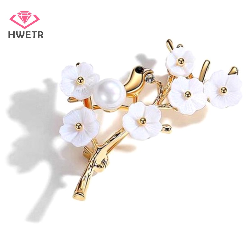 Trâm Cài Áo Hình Vỏ Sò Và Hoa Mận Thời Trang Cho Nữ Mới