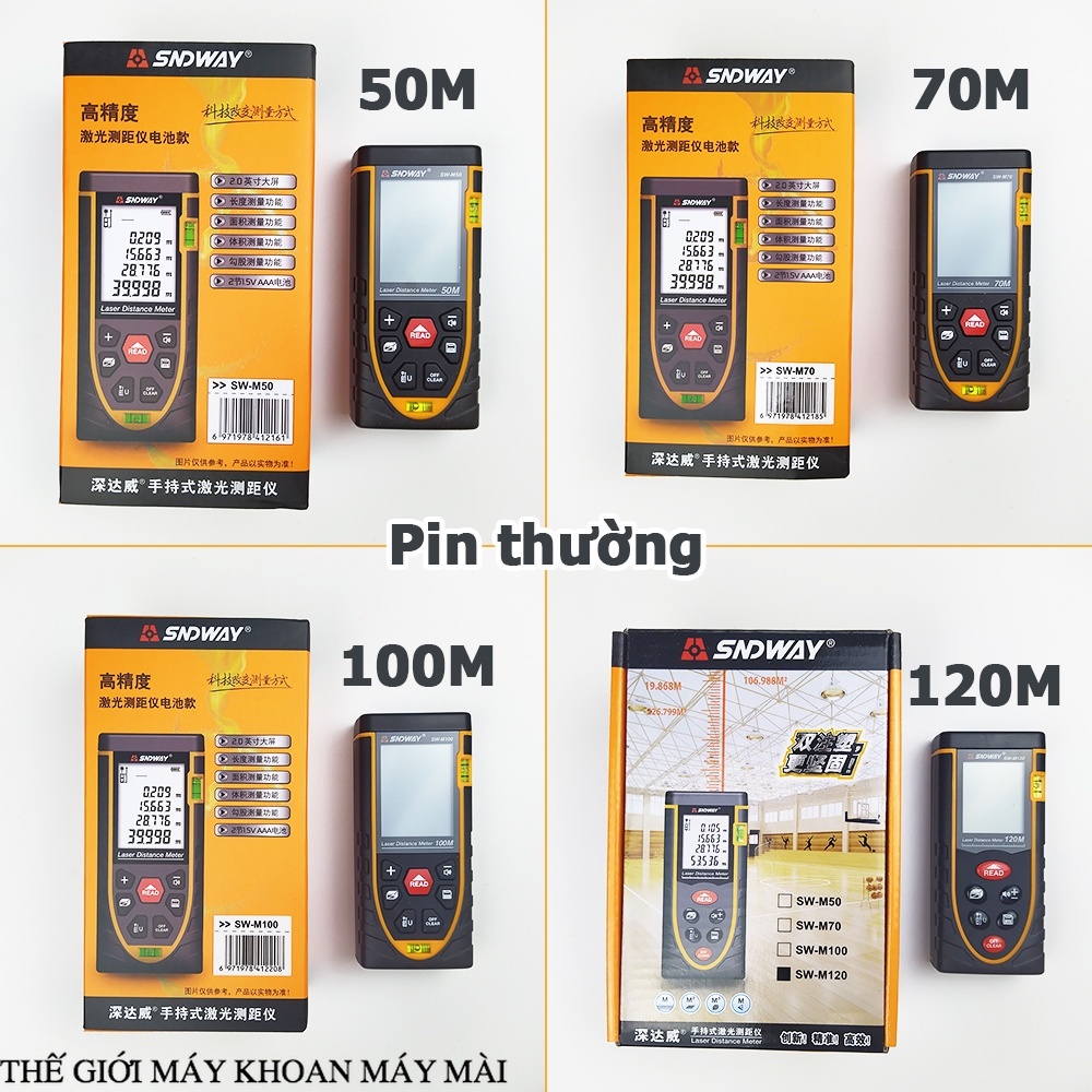 Thước đo khoảng cách bằng tia laser SNDWAY SW-M40/M50/M60/M70/M80/M100/ thế giới máy khoan