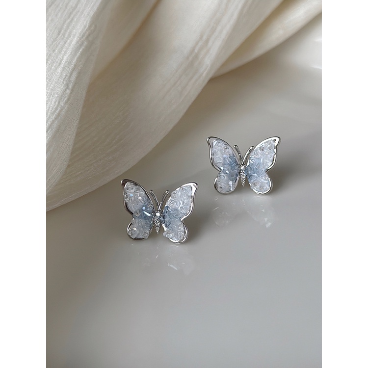 Khuyên Tai Hình Bướm Đính Đá Pha Lê Màu gradient Sang Trọng