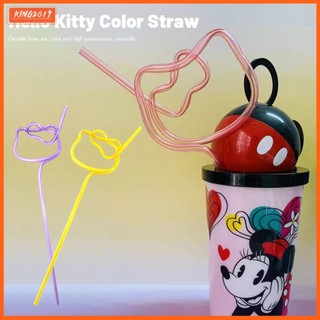Hello kitty ống hút nhiều màu có thể tái sử dụng