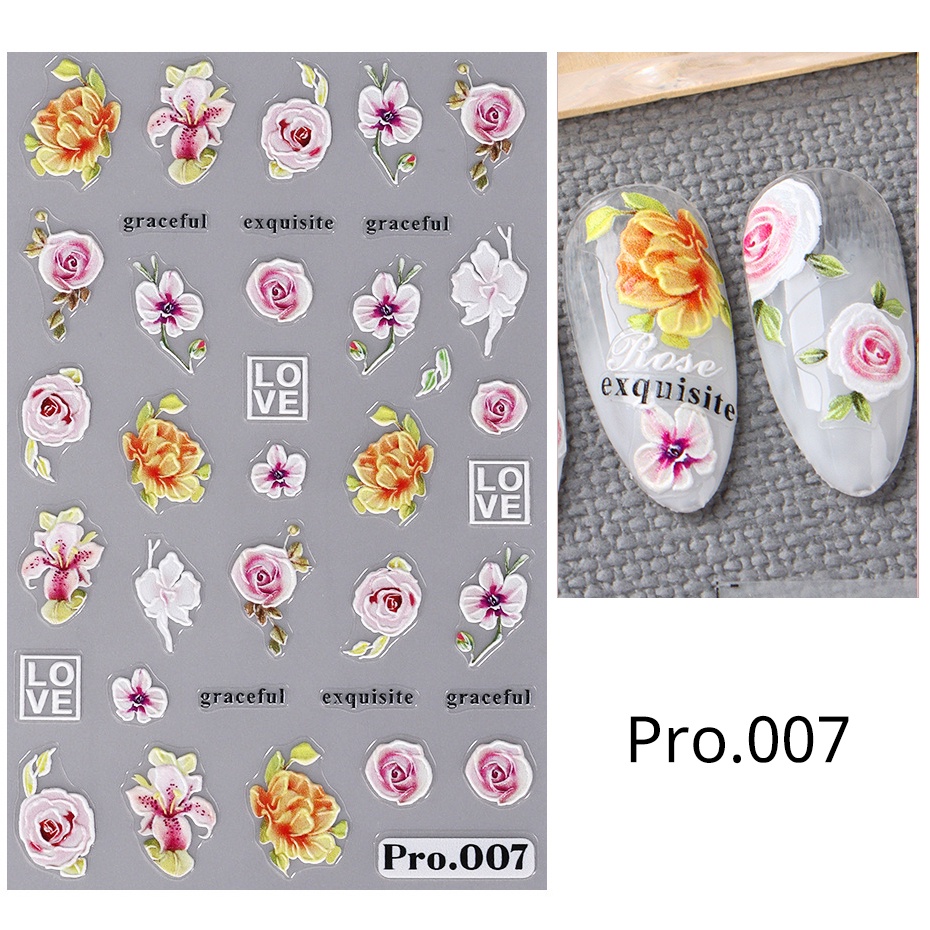 Miếng Dán Trang Trí Móng Tay 5d Hình Hoa lily of the valley