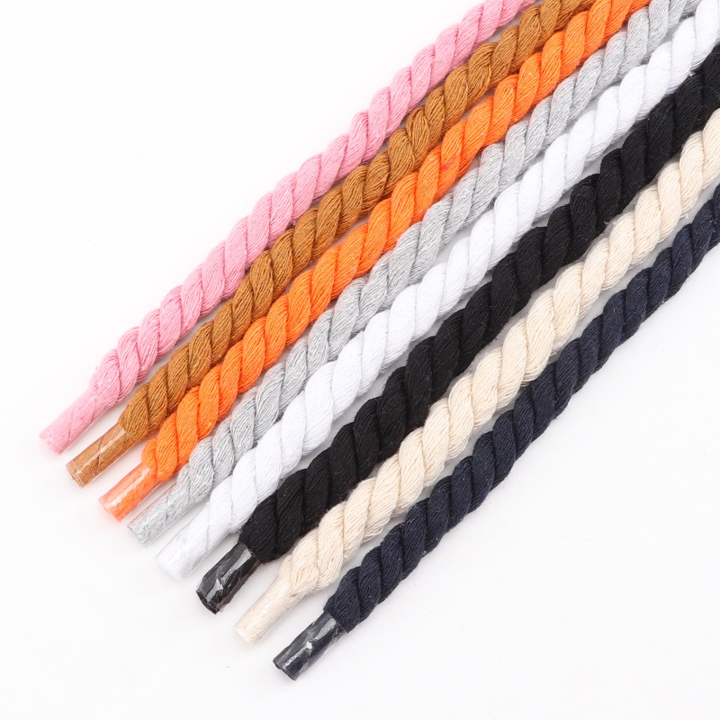 Dây Giày cotton Bện Ba Sợi Dạng Xoắn Thông Dụng Màu Sắc Trơn 10mm