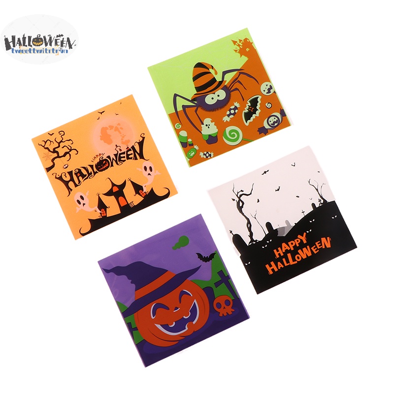 Tri Set 100 Túi Nhựa Đựng Kẹo / Bánh Quy Trang Trí halloween