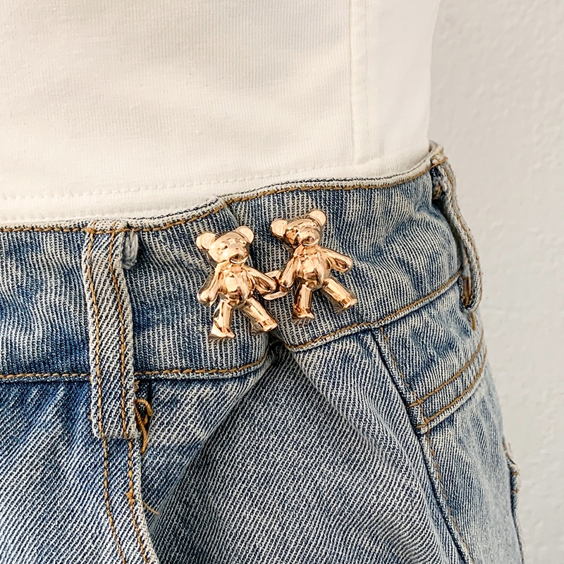 Trâm Cài Áo Kim Loại Hình Gấu Và Hoa Phong Cách Hàn Quốc