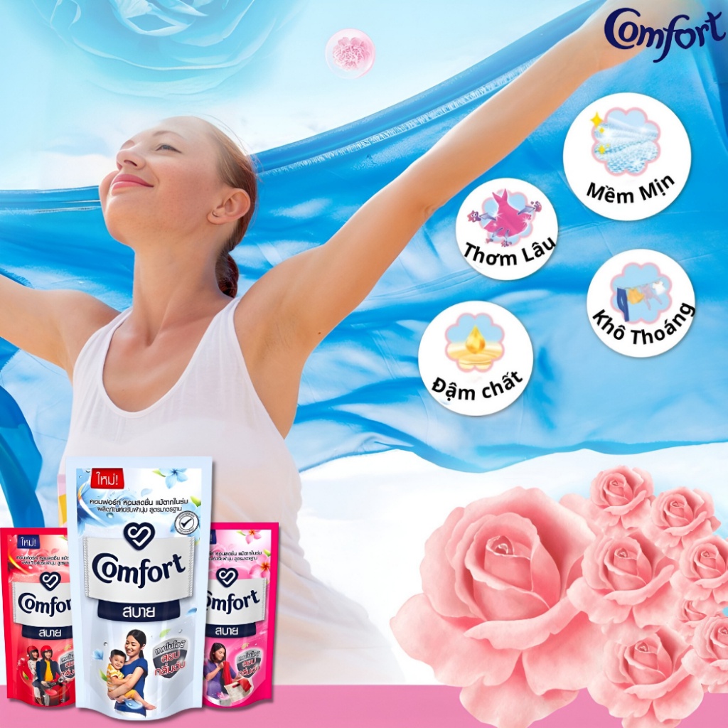 Nước Xả Vải Comfort Thái Lan Quần Áo Thơm Mát Lưu Hương Dài Lâu 500ml