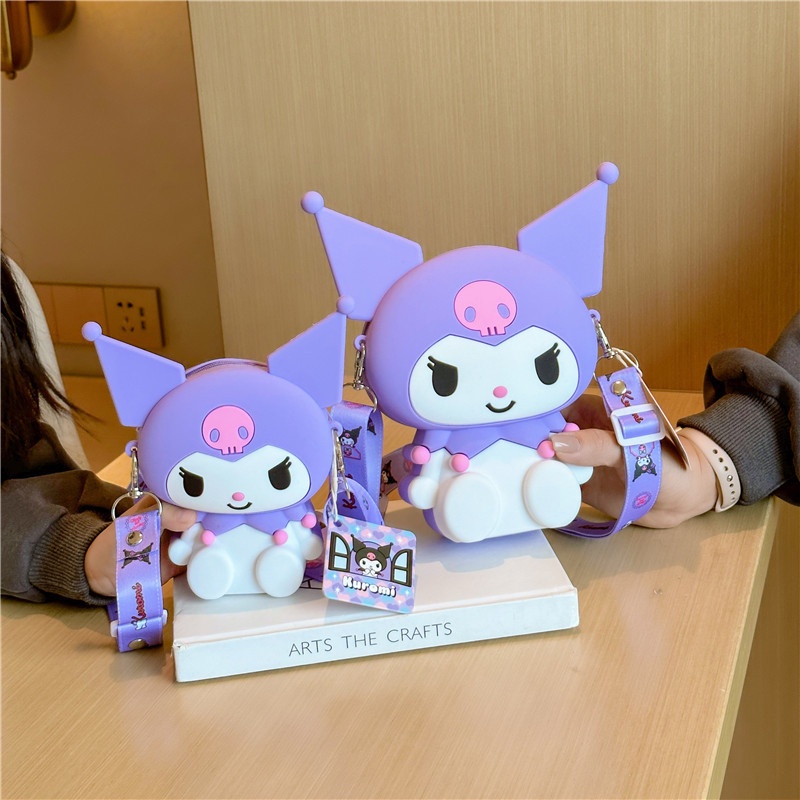 Túi đeo vai Rcynview Sanrios bằng silicon sức chứa lớn họa tiết hoạt hình my melody kuromi 3d dễ thương