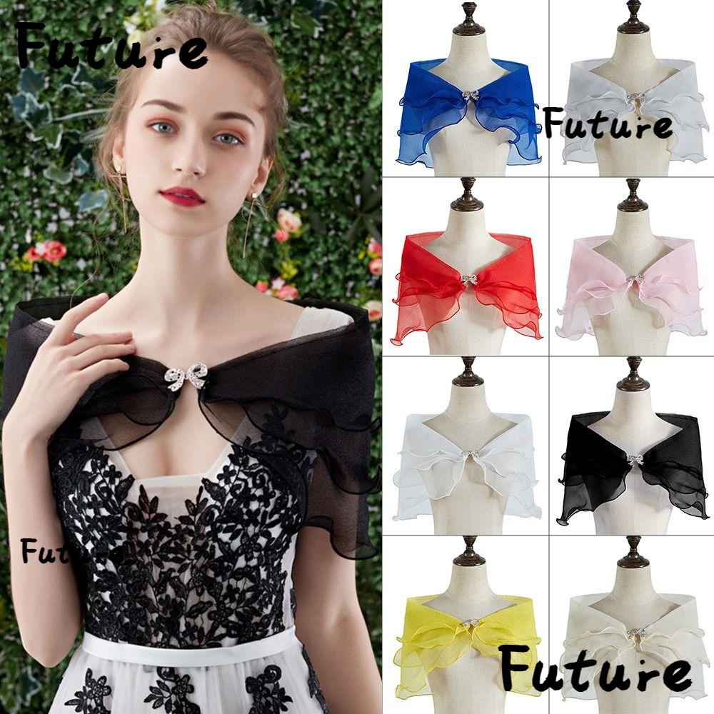 Future khăn choàng cô dâu tiệc nơ thạch áo choàng ăn mặc giản dị