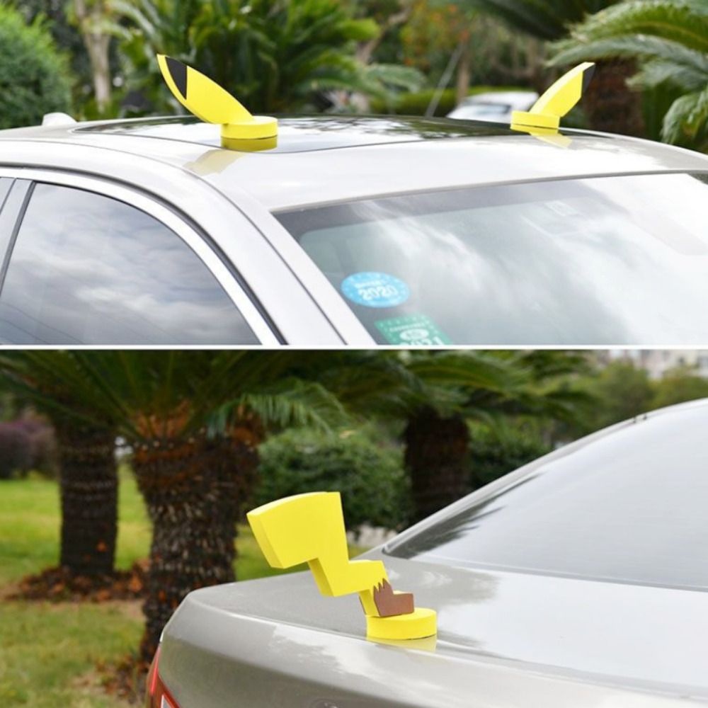 Quillan Miếng Dán eva Hình Tai Thỏ / pikachu 3d Dễ Thương Trang Trí Thân Xe Hơi