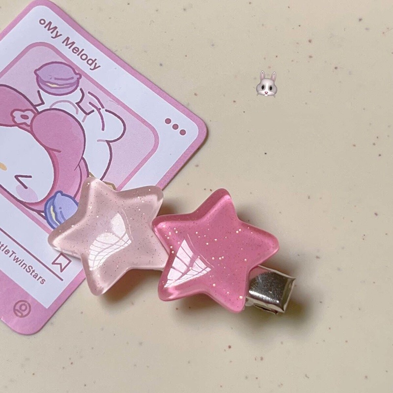 Dây Cột Tóc Co Giãn Cao Hình Ngôi Sao Màu Hồng Dễ Thương Cho Nữ