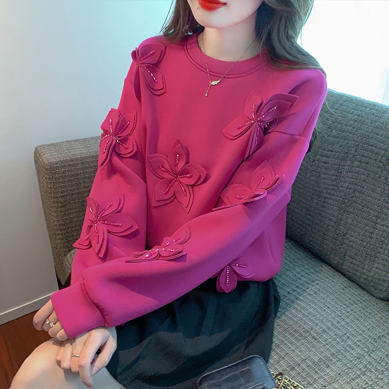Hàng Mới Về Áo Sweater Tay Dài Dáng Rộng Phong Cách Châu Âu Thời Trang Thu Đông Cho Nữ