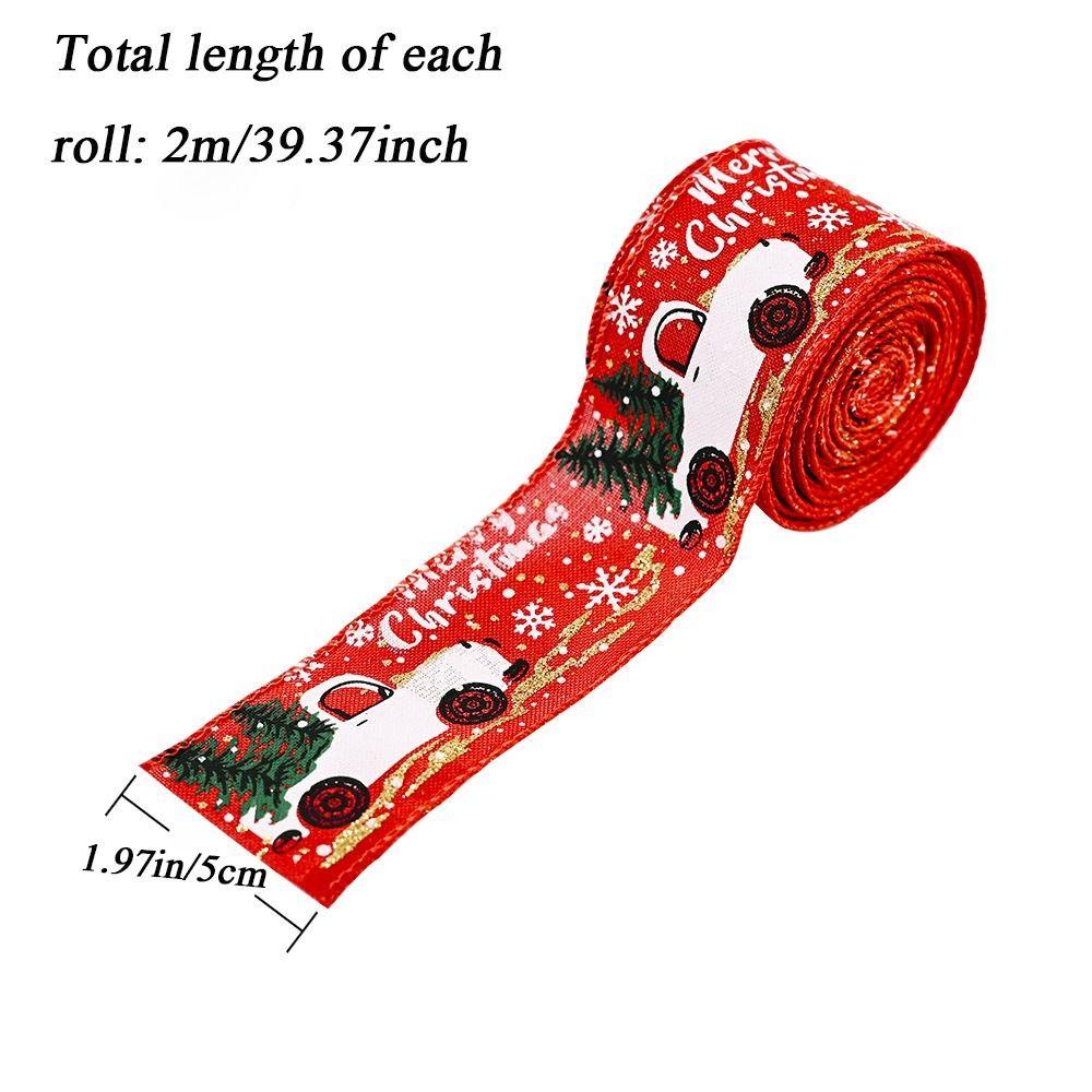 Cuộn Dây Ruy Băng Họa Tiết Xe Hơi Giáng Sinh Cổ Điển Viền Có Dây Dùng Gói Quà diy