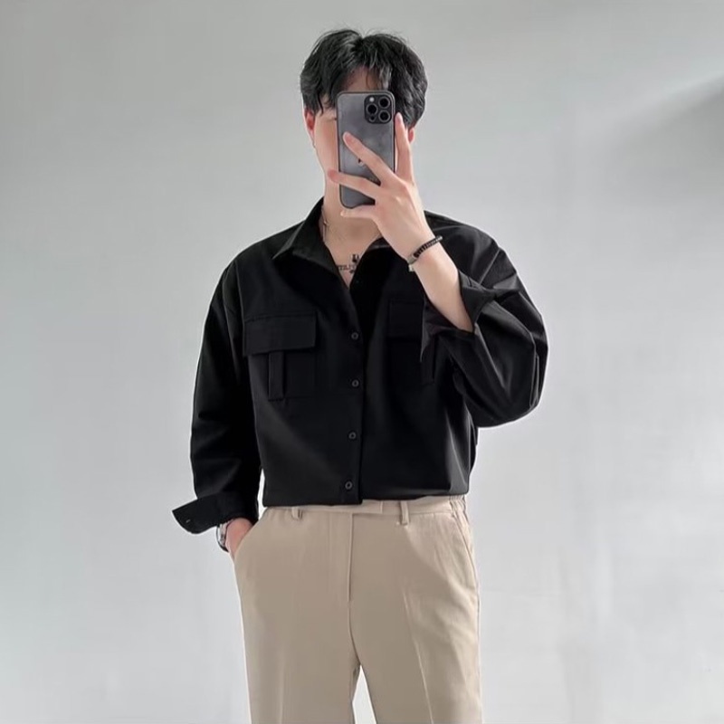 Áo Sơ Mi Nam Dài Tay Cổ Bẻ Thời Trang Hàn