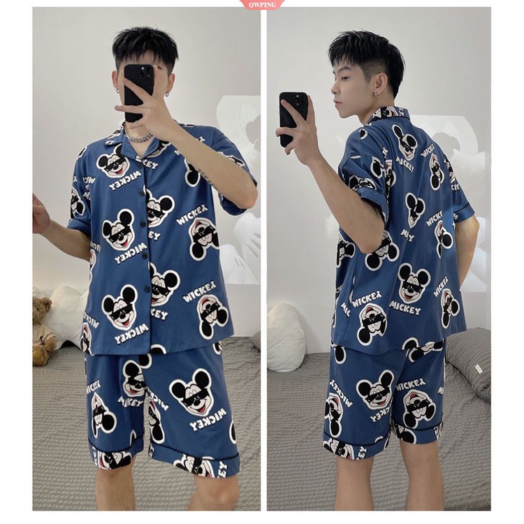 Doraemon Bộ Đồ Ngủ 100% cotton Tay Ngắn In Hình Doremon Phong Cách Nhật Bản Thời Trang Mùa Hè Cho Nam Và Nữ