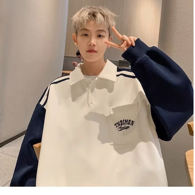 Áo Thun polo Dài Tay Dáng Rộng Thoải Mái Phong Cách Tối Giản Mẫu Mới 2023