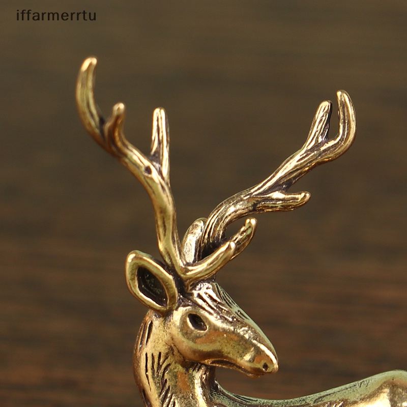 1 Tượng Trang Trí Giáng Sinh Bằng Đồng Thau Hình Tuần Lộc mini Để Bàn