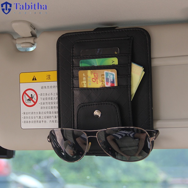 Bitha Túi Đựng Thẻ / Kính Mát Đa Năng Bằng Da pu Gắn Trên Xe Hơi Tiện Dụng