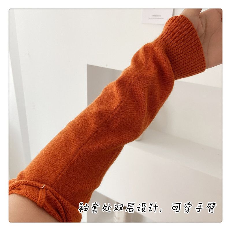 Khăn Choàng Cổ Dệt Kim Nhỏ Phối Màu Trang Trí Dễ Phối Đồ Cho Nữ co