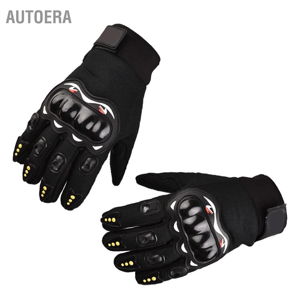 AutoERA Găng Tay Xe Máy Thoáng Khí Chống Trượt Full Ngón Màn Hình Cảm Ứng Để Cưỡi Ngoài Trời Màu Đen