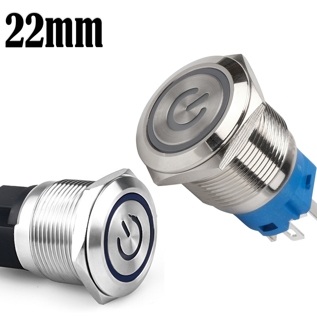 Nút công tắc nhấn Giữ trạng thái, Nhấn Tự Khóa 22mm, LED hình Power