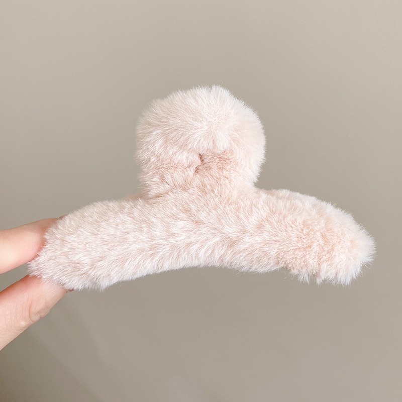 Kẹp Tóc Hình Cá Mập Phủ Lông Siêu Lớn Thời Trang Thu Đông