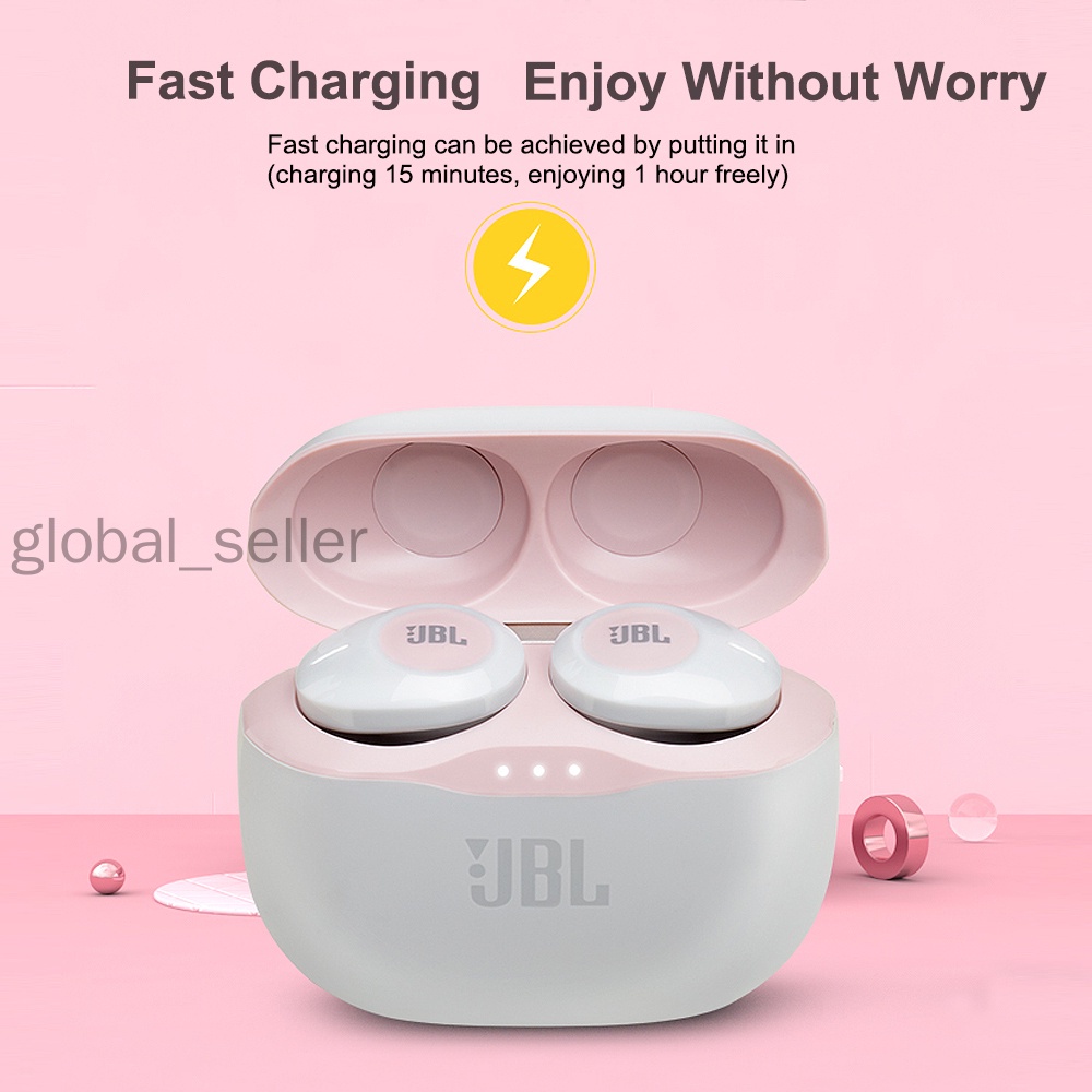 Tai nghe không dây Bluetooth JBL T120TWS 120 TWS Có Mic Âm Trầm Chất Lượng Cao hàng Chính Hãng