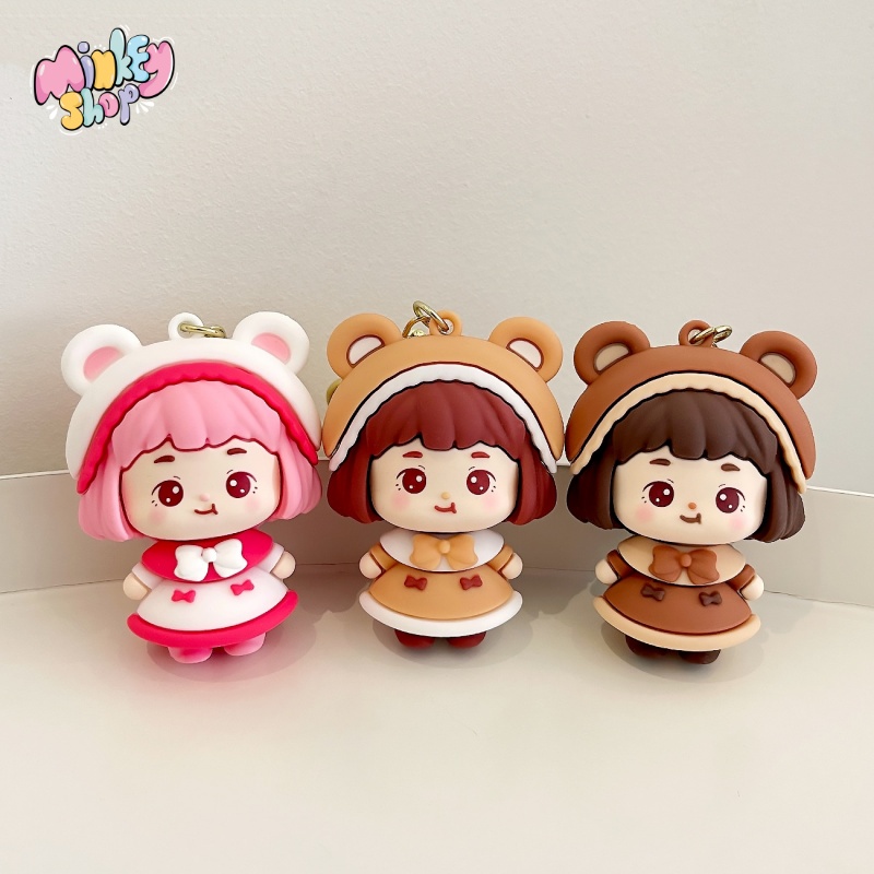 Móc khoá bé Gấu cute móc chìa khoá Hàn Quốc hottrend dễ thương phụ kiện túi xách balo oto cặp xách -Minkey